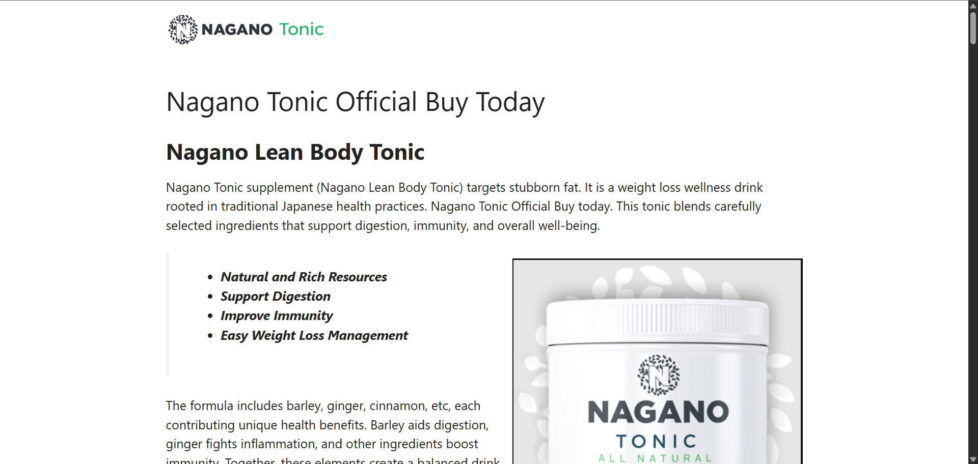 Screenshot of www.naganotonicofficialbuy.today