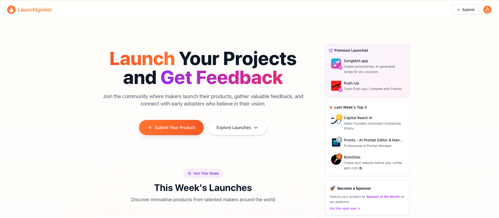 Screenshot of launchigniter.com