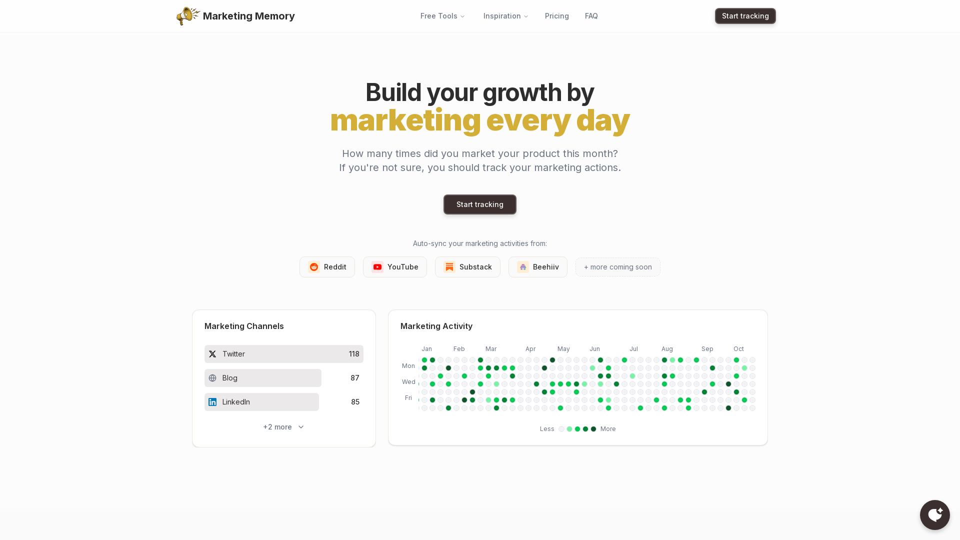 Screenshot of Marketing Memory